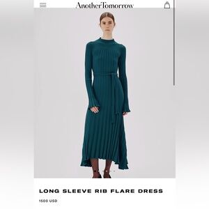 Another tomorrow long sleeve rib flare dress